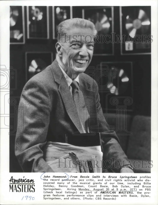 1990 John Hammond profiles record producer on American Masters, PBS - Historic Images