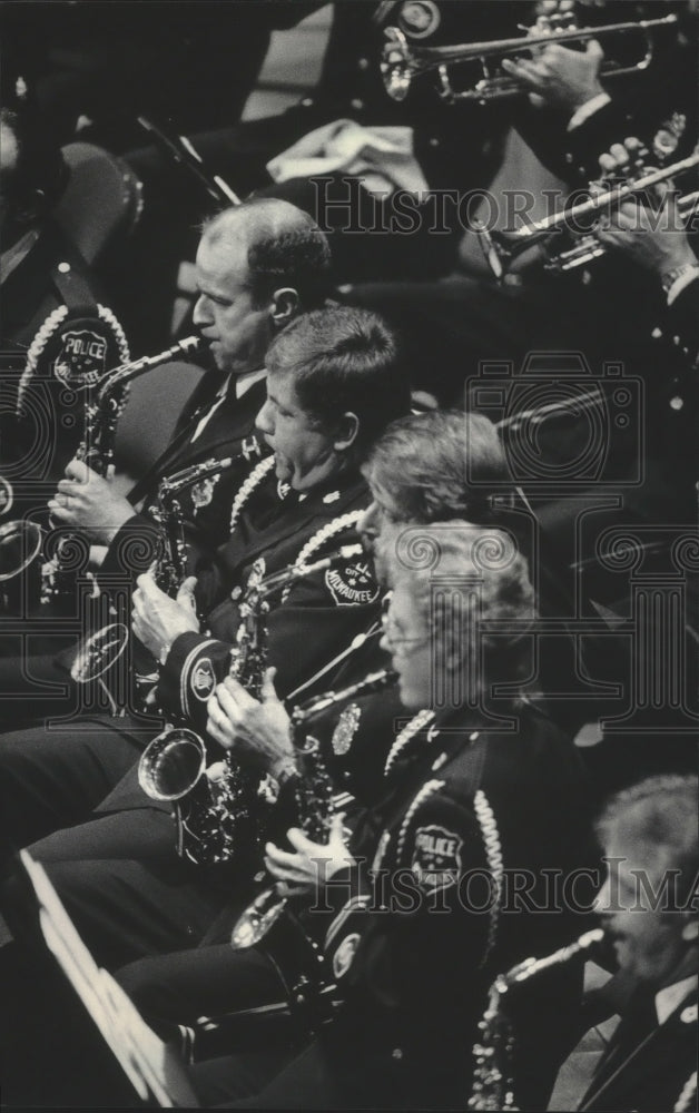 1983 Police Department band annual concert at MECCA, Milwaukee. - Historic Images