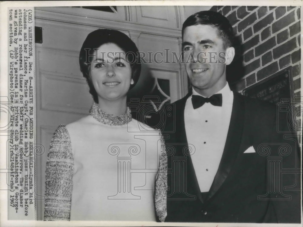 1967 Press Photo Lynda Bird Johnson and finance Marine Captain Charles Robb-Historic Images