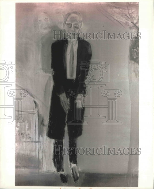 1993 Press Photo Oil painting "Support" by Mark Mulhern - mjb74878 - Historic Images