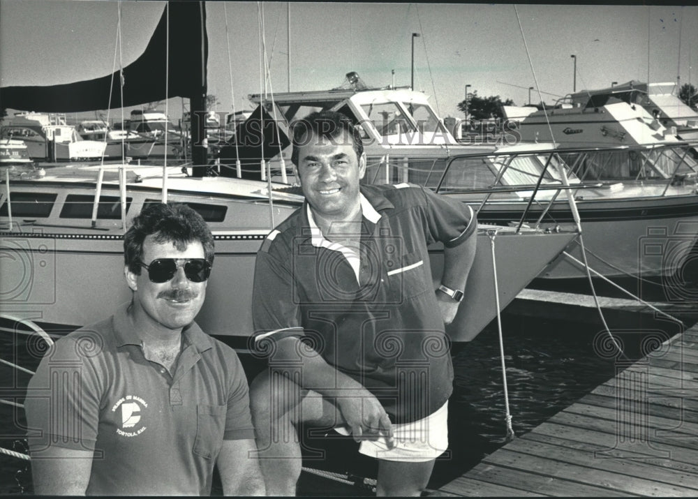 1988 Milwaukee sailing enthusiasts shown at McKinley Marina-Historic Images