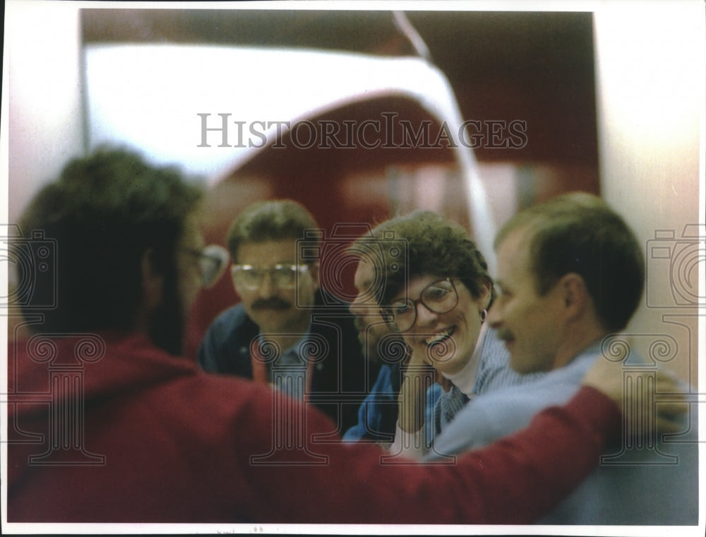 1993 work team meeting at the Waxdale factory of Johnson Wax - Historic Images
