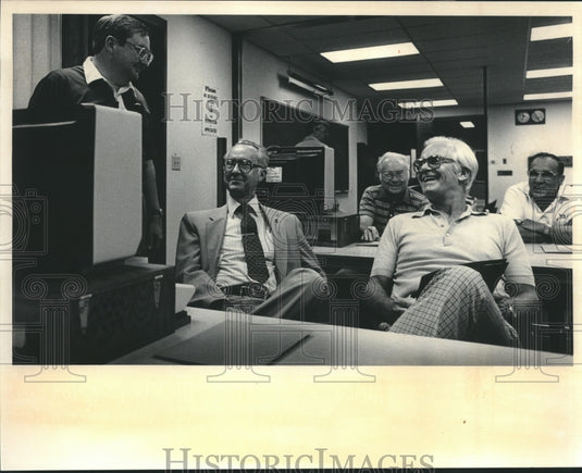 1983 Waukesha, Wisconsin elected officials at computer seminar - Historic Images
