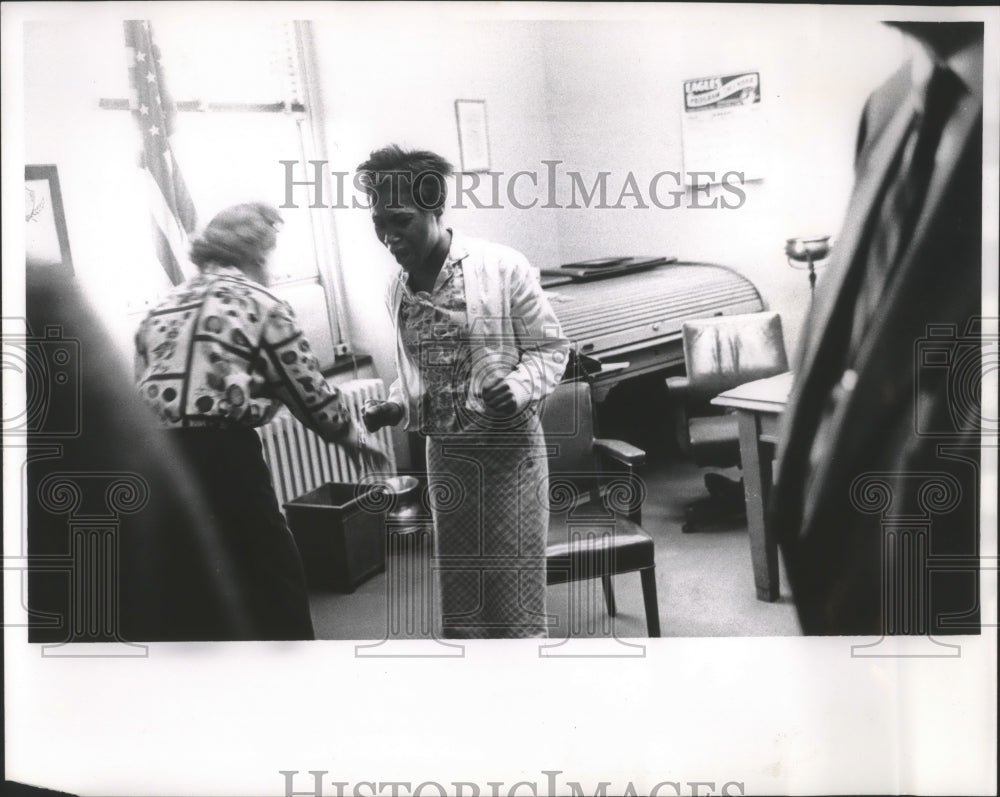 1964 Mrs. Ella Jones and Judge Seraphim in her chambers, Wisconsin-Historic Images