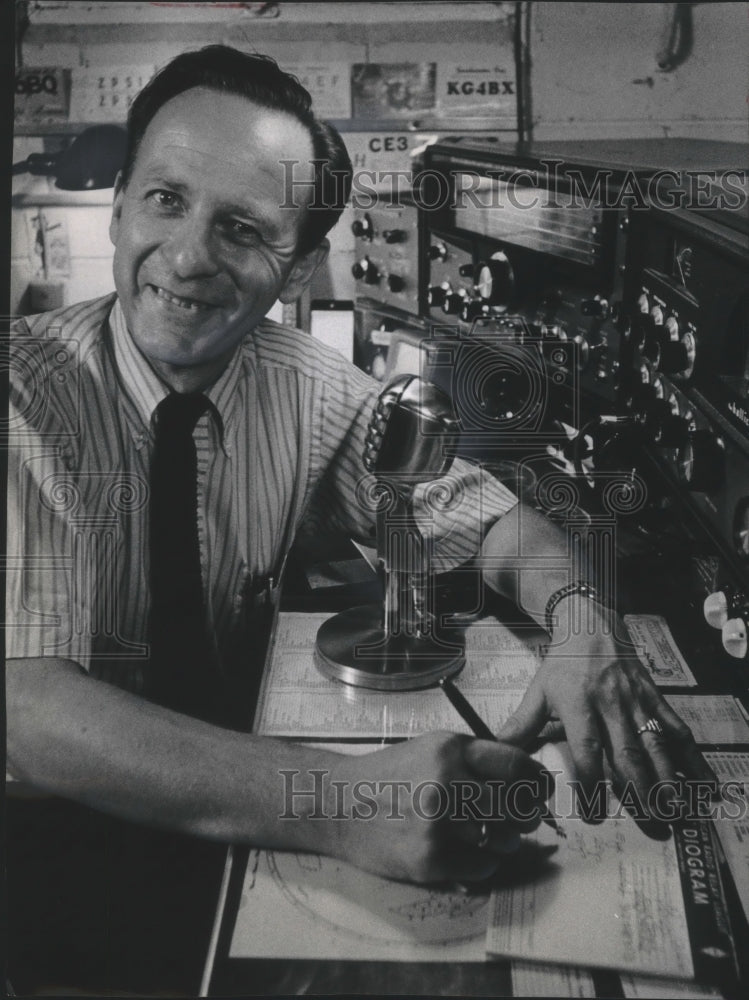1965 Ham radio operator Hans Keerl, Brookfield, Wisconsin-Historic Images