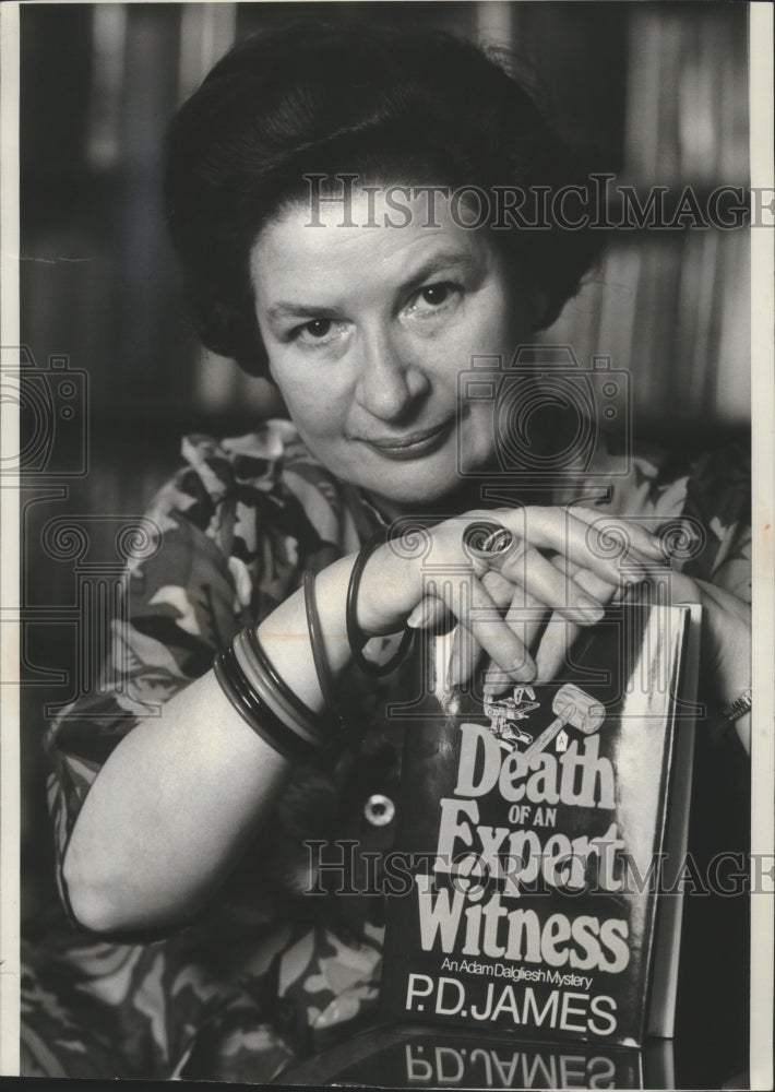 1988 P.D. James, British author, with her most recent book - Historic Images