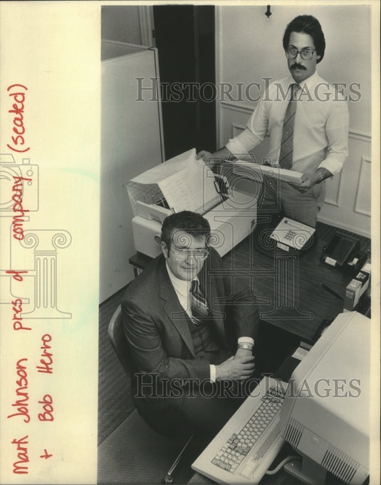 1983 Mark Jonson and Bob Herro of Technology Consulting Corporation - Historic Images