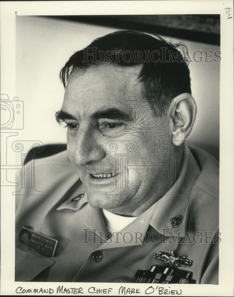 1986 Press Photo Command Master Chief Mark O'Brien from Wisconsin - mjb76651 - Historic Images