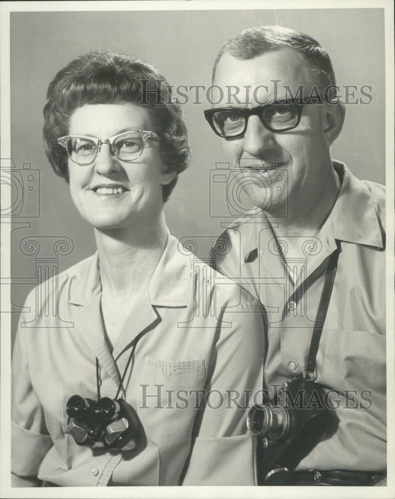 1969 Press Photo Clair and Dorothy Johnson The Clearing Ellison Bay, Wisconsin- Historic Images