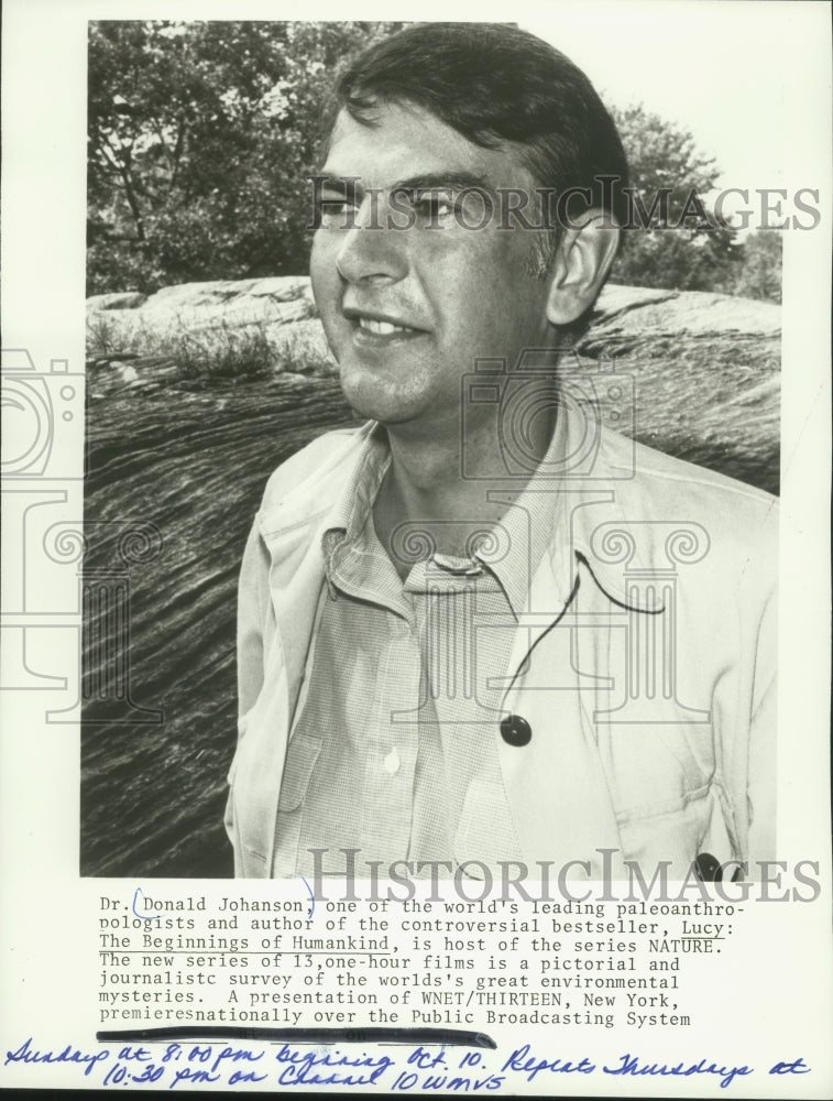 1985 Press Photo Donald Johanson hosts &quot;Nature, &quot; a PBS journalistic documentary - Historic Images