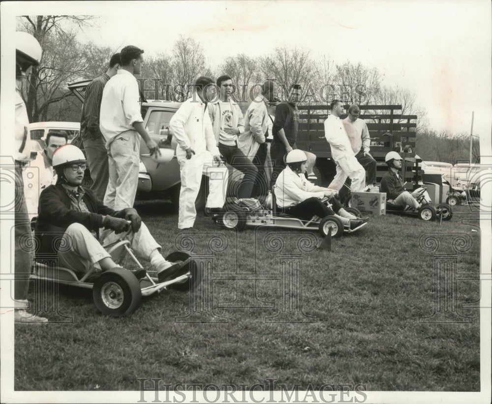 1960 Beloit college fraternities and sororities competed in go karts-Historic Images