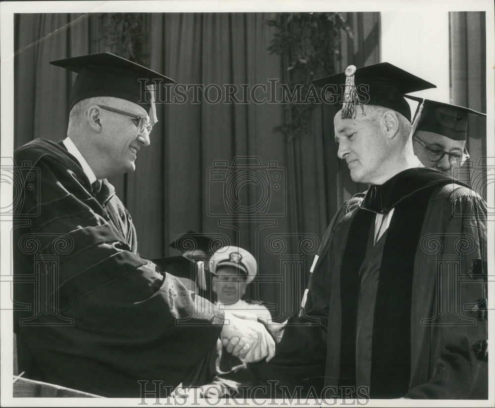1963 Press Photo University Wisconsin President Harrington (L) &amp; George Kennan-Historic Images