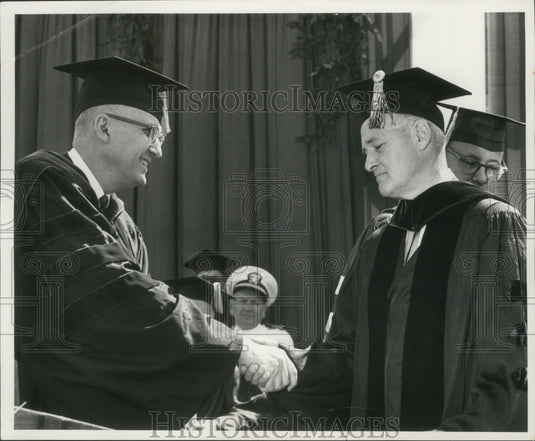1963 Press Photo University Wisconsin President Harrington (L) & George Kennan-Historic Images