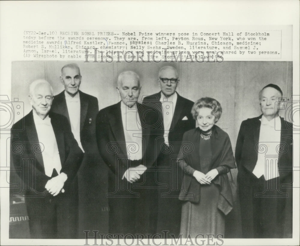 1966 Press Photo Nobel Prize winners in Concert Hall of Stockholm - mjb77489 - Historic Images