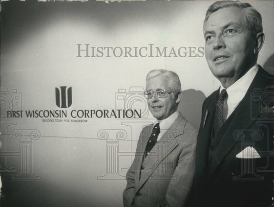 1974 Press Photo James Underkofler & George Kasten of First Wisconsin Corp.-Historic Images