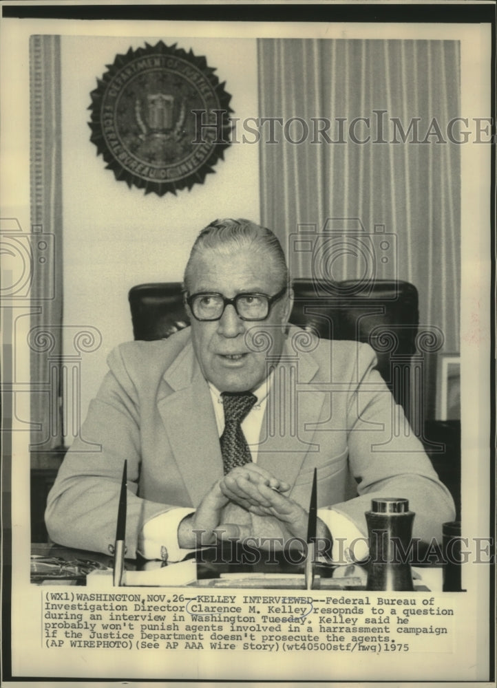 1975 Press Photo FBI Director Clarence M. Kelley in Washington D.C. - mjb77883-Historic Images