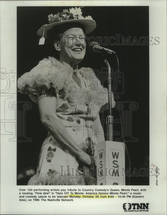 1992 Minnie Pearl attends event in her honor by 100 artists-Historic Images