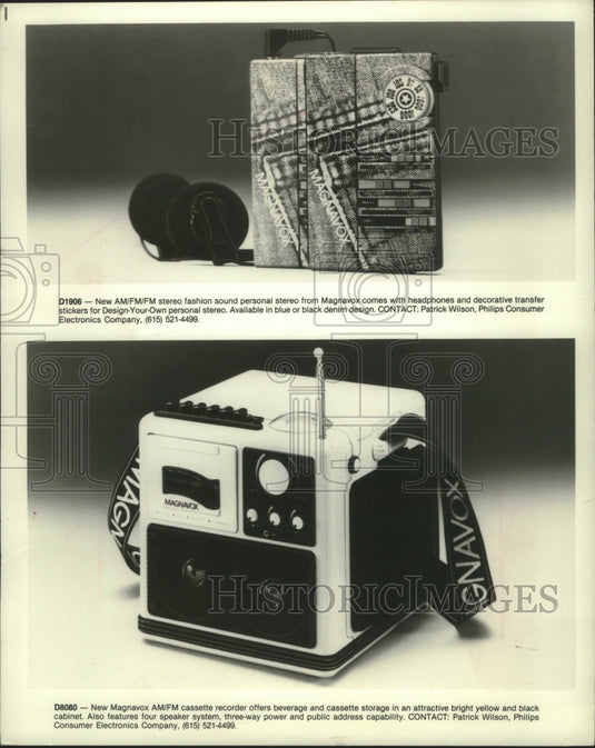1988 Images from Magnavox showing new AM/FM stereos available.-Historic Images