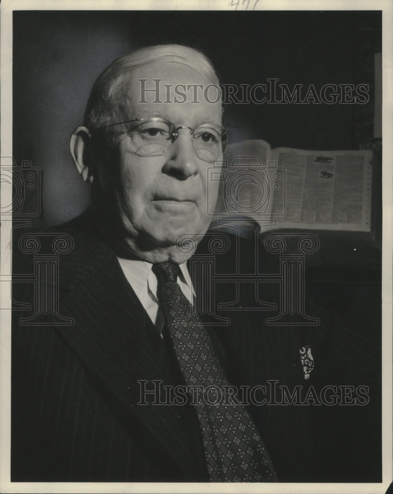 1948 Press Photo Richard Phillipson, only surviving co-founder of Boston Store - Historic Images