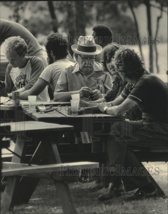 1983 Picnickers at Sherman Park Community Association annual picnic-Historic Images