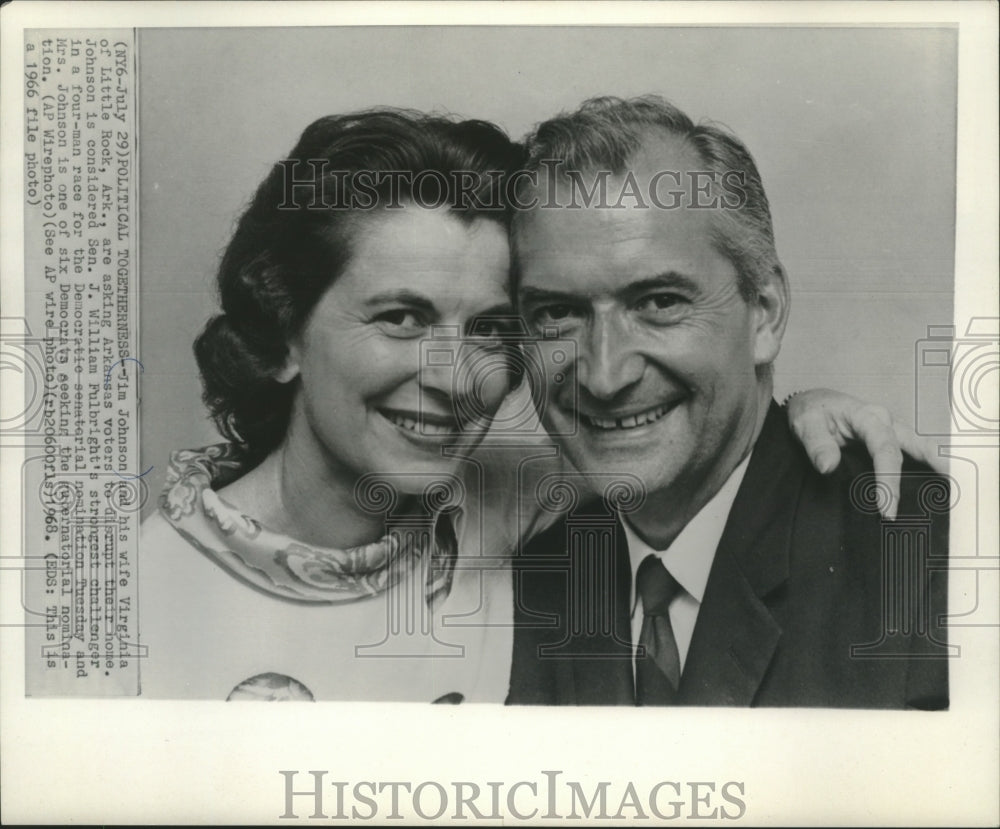1968 Press Photo Jim Johnson and his wife Virginia of Little Rock - mjb78579-Historic Images
