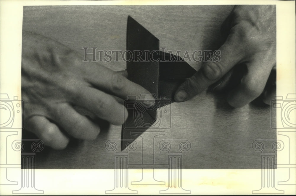 1991 Press Photo The origami butterfly requires several folds - mjb78736 - Historic Images