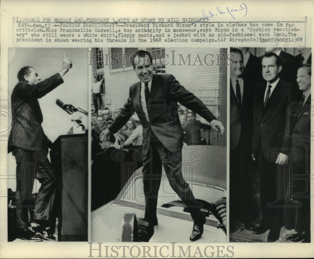 1969 Press Photo President Nixon during1968 campaign - mjb79203-Historic Images