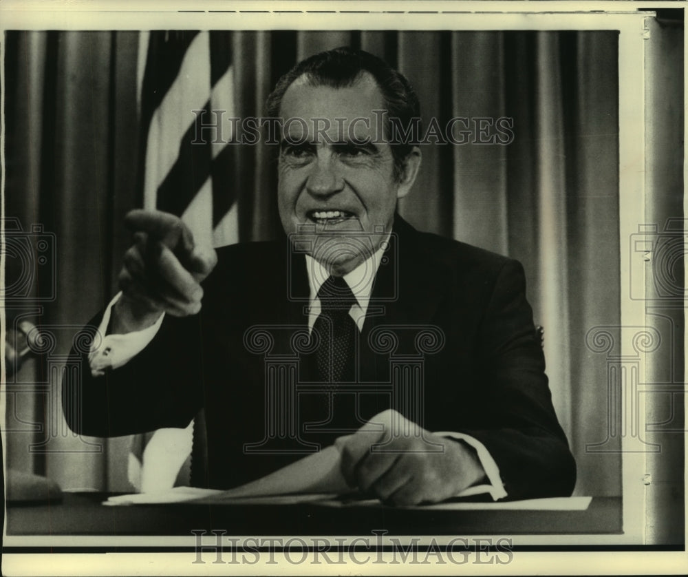 1973 Press Photo President Nixon after address on energy crisis - mjb79204 - Historic Images