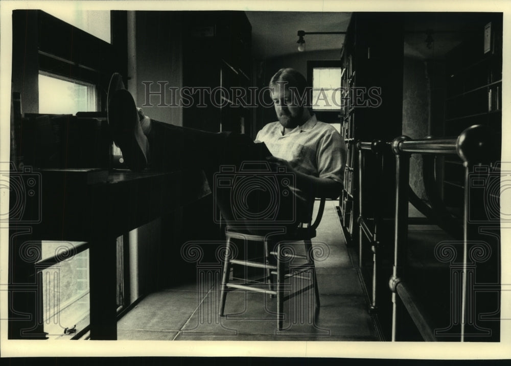 1986 Novice Henry Diecker studied in the monastery library-Historic Images