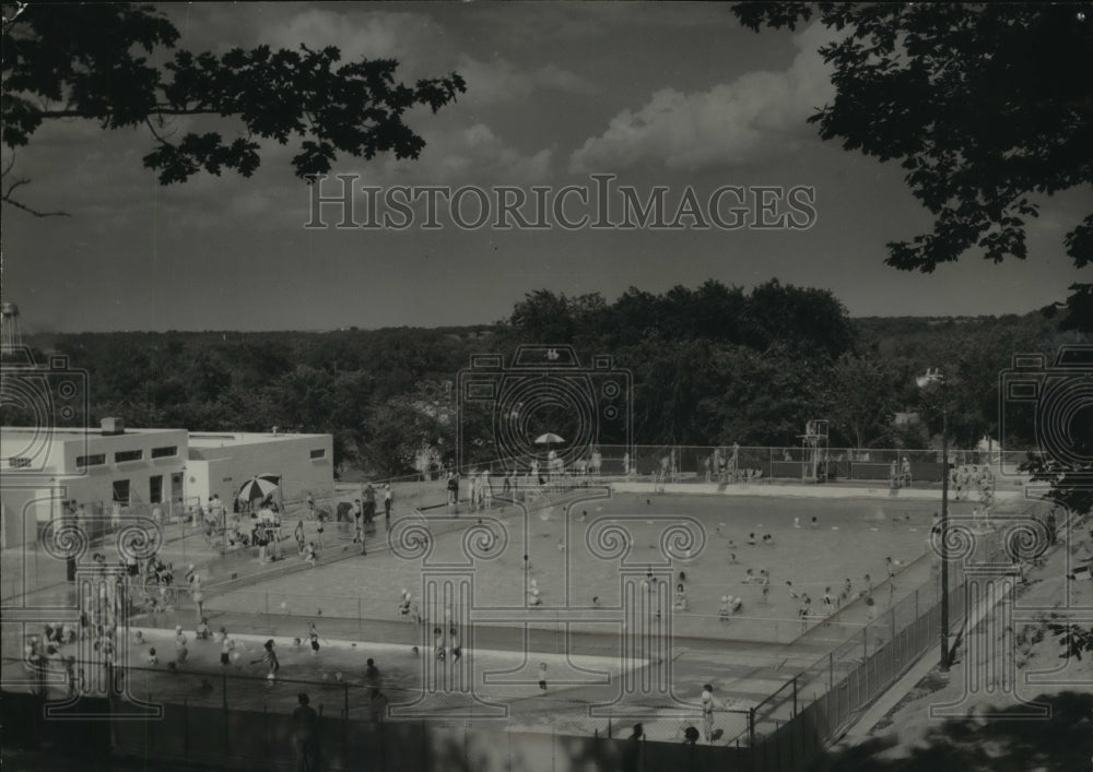 1950 swimmers at the swimming pool in Kaukauna, Wisconsin-Historic Images