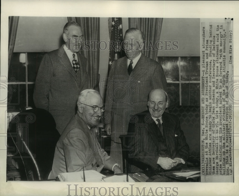 1950 President Truman &amp; Prime Minister Attlee meet at White House-Historic Images