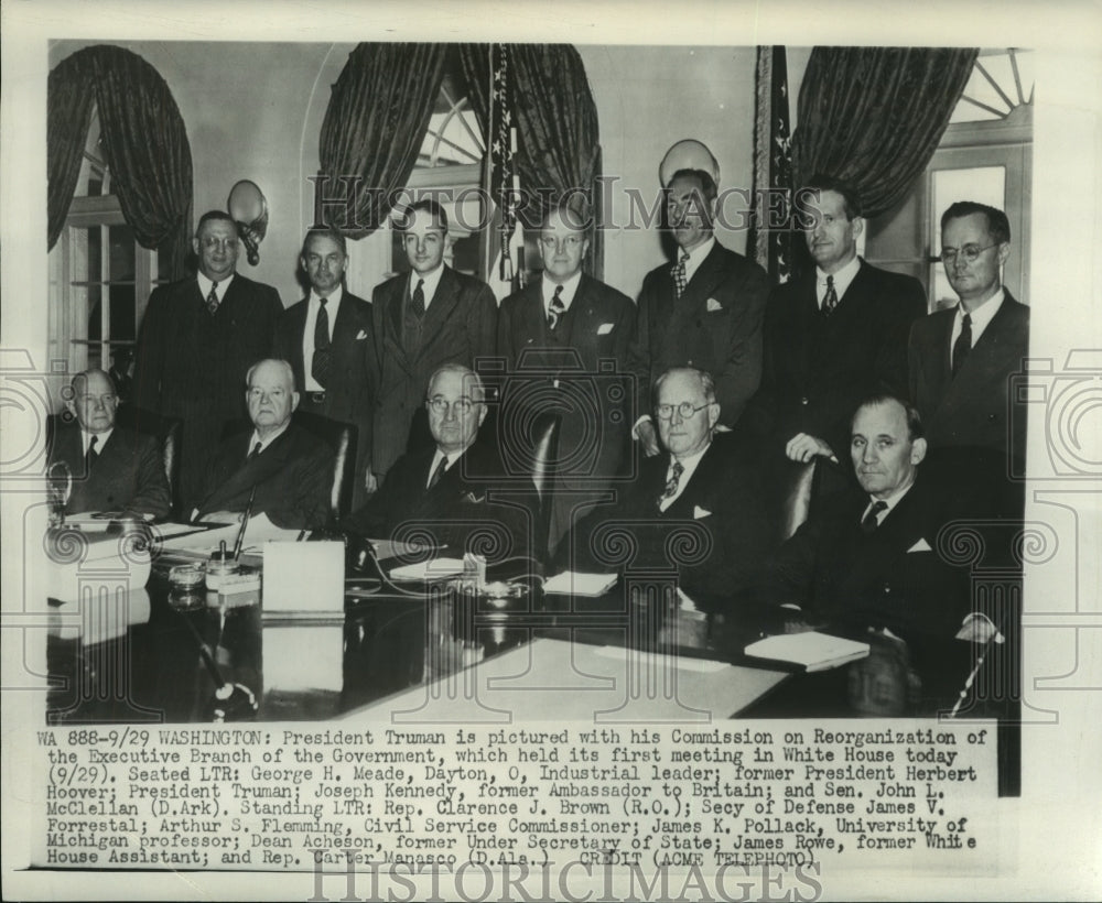 1947 Press Photo President Truman and others meet in White House - mjb79951- Historic Images