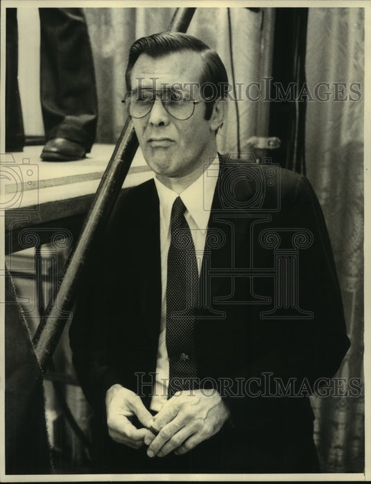1975 Press Photo Donald Rumsfeld White House Chief Of Staff - mjb80008-Historic Images