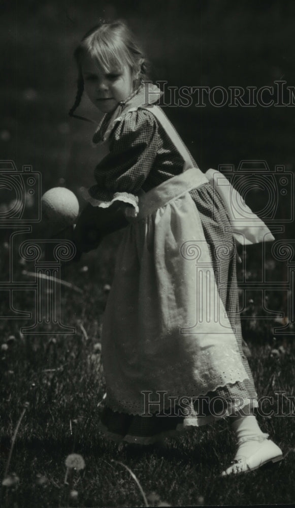 1994 Rachel Sherwin, 8, takes a turn at bat at Pioneer Village - Historic Images