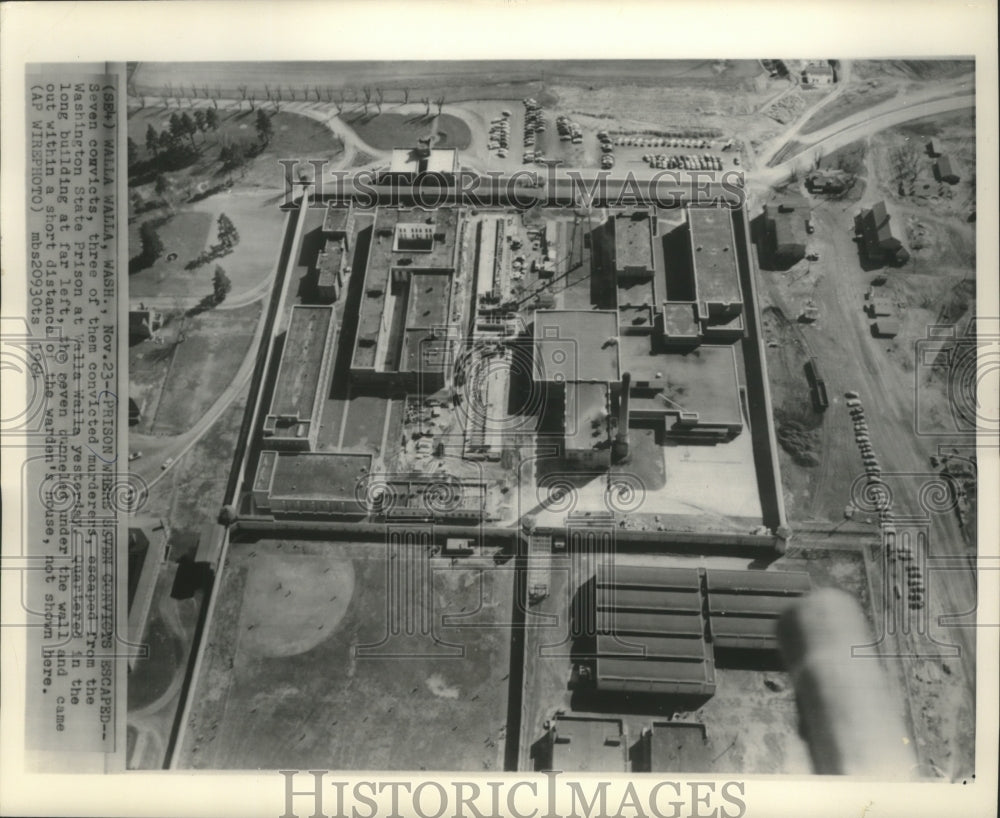 1964 Press Photo Aerial view of Washington State Prison in Walla Walla - Historic Images