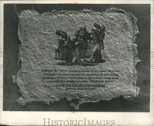 1966 Press Photo An example of printing craftsmanship displayed, Connecticut.-Historic Images