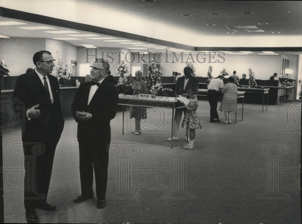 1965 Orville Nichols And Harold Beckum In Park State Bank - Historic Images
