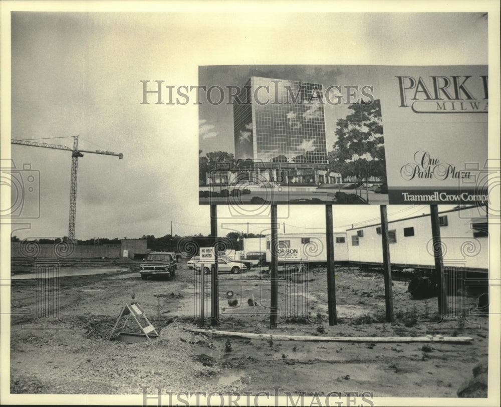 1983 Construction site of Park Place in Milwaukee, Wisconsin-Historic Images