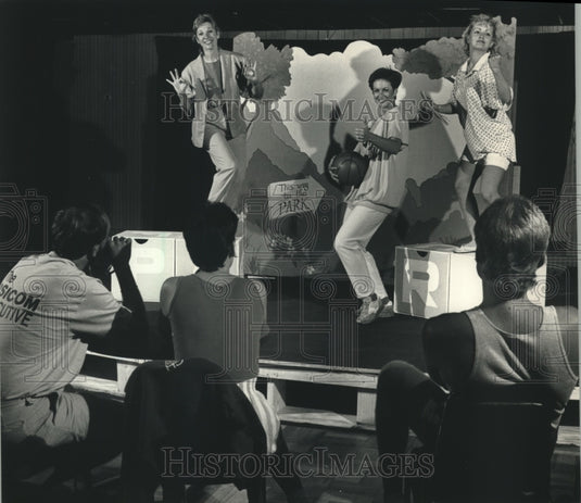 1988 Actors rehearsing "Baby" at new dinner theater, Oscar's Place-Historic Images