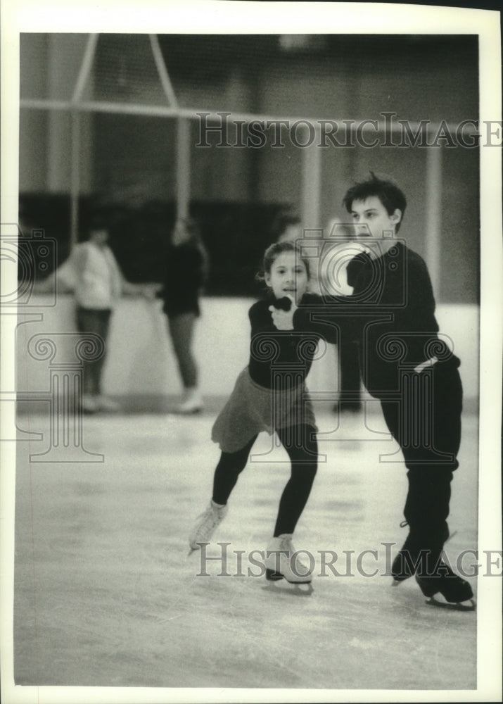1994 Ballroom ice dancing couple at Pettit National Ice Center-Historic Images