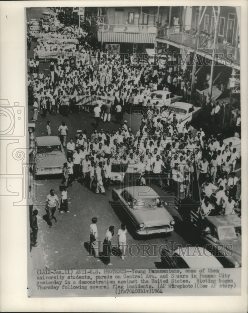 1964 Panamanians demonstrate in streets against the United States-Historic Images
