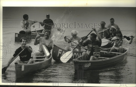 1993 Pewaukeefest, Celebrity Canoe Race,Pewaukee Lake, Wisconsin-Historic Images