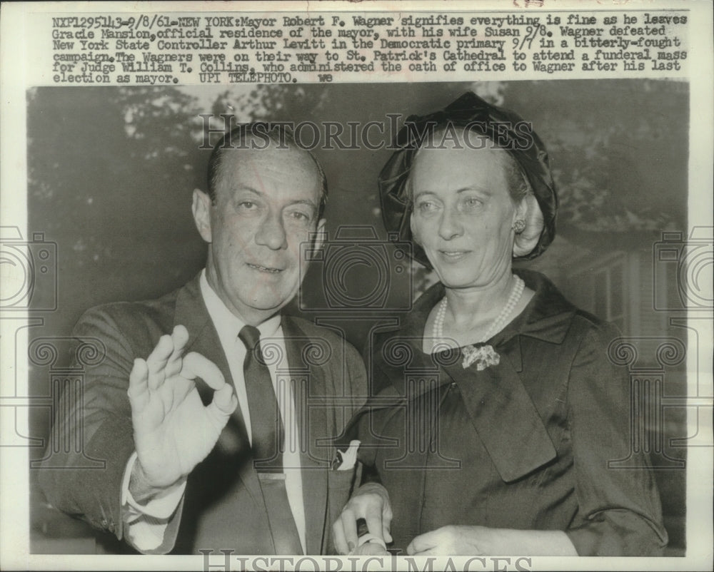 1961 Mayor Robert Wagner and wife Susan New York-Historic Images