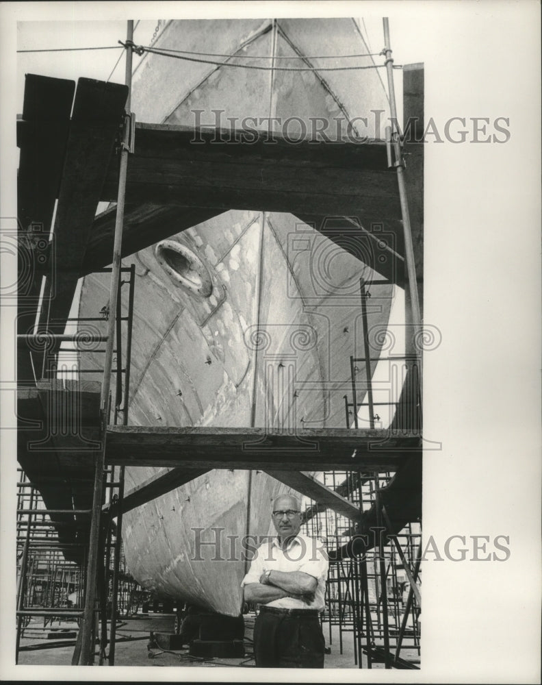 1968 Press Photo Fred J. Peterson, ship builder, Sturgeon Bay - mjb82984 - Historic Images