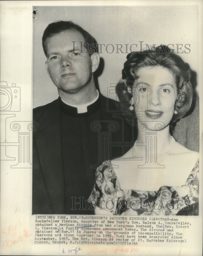 1966 Press Photo Robert Pierson divorces Ann Rockefeller Pierson in New York - Historic Images