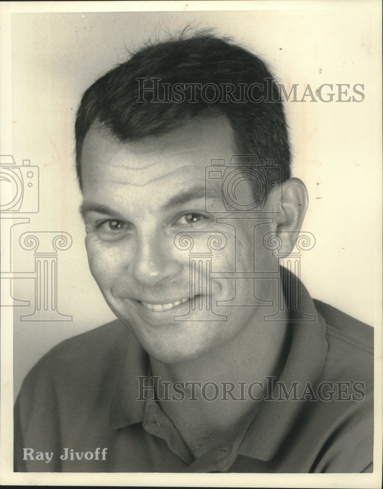 1992 Press Photo Actor/Director Ray Jivoff, play &quot;Kids Write&quot; Waukesha County - Historic Images