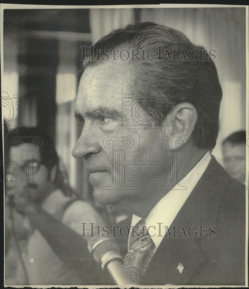 1976 Former President, Richard Nixon, Leaving Long Beach Hospital-Historic Images