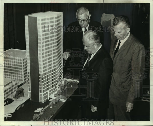 1966 Press Photo Executives at Juneau Square Corporation in Wisconsi - mjb83724 - Historic Images