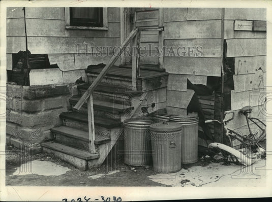 1968 Large holes in Milwaukee housing-3026-28 South Hanson Ave-Historic Images