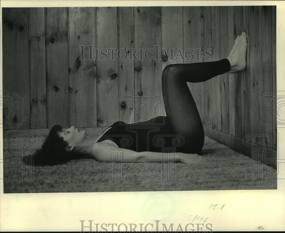 1983 Modified shoulder stand, yoga during pregnancy-Historic Images